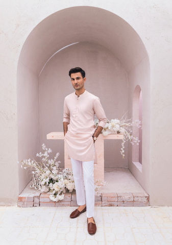 PALE SALMON KURTA & TROUSERS